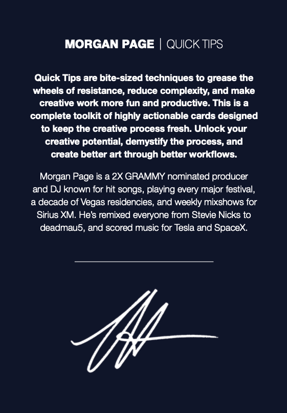 Morgan Page Quick Tips - Card Deck (PDF Download)